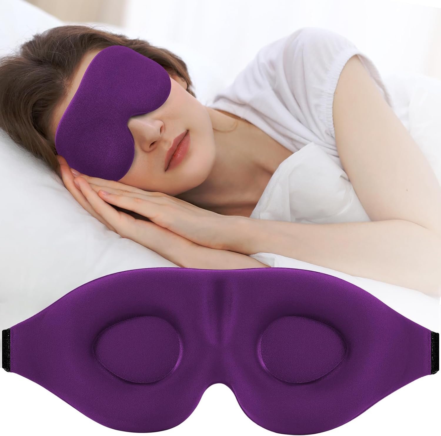 ZGGCD Sleep Mask for Side Sleeper, Light Blocking Eye Mask for Women Men