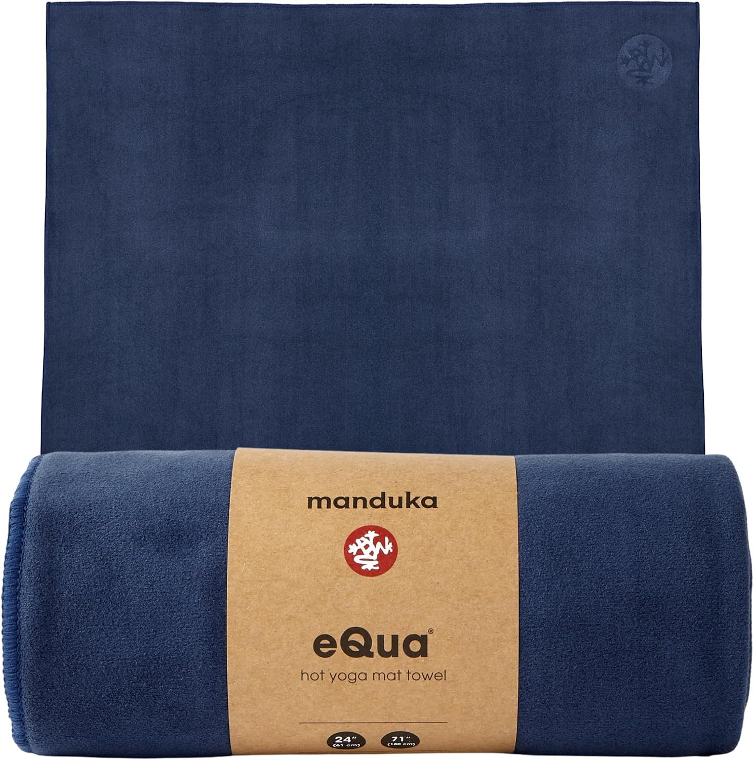 Manduka | eQua Microfiber Yoga Hand Towel | Midnight | 16 x 24 in