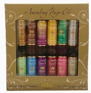 Abba Christian Products Anointing Oil – 1/4 oz Variety Anointing Oil – 12-1/4 oz, 12 pack – 1/4 oz