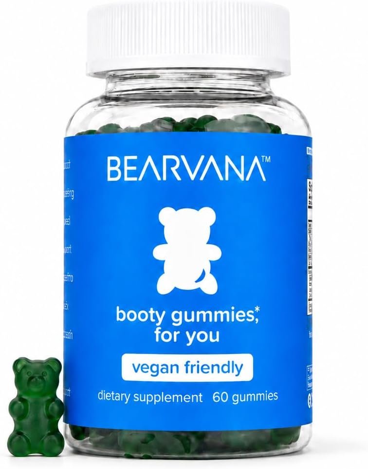BEARVANA Peach Support Women’s Multivitamin Gummies – Includes Herbal Extracts & Essential Vitamins – Berry Flavor – 60 Gummies