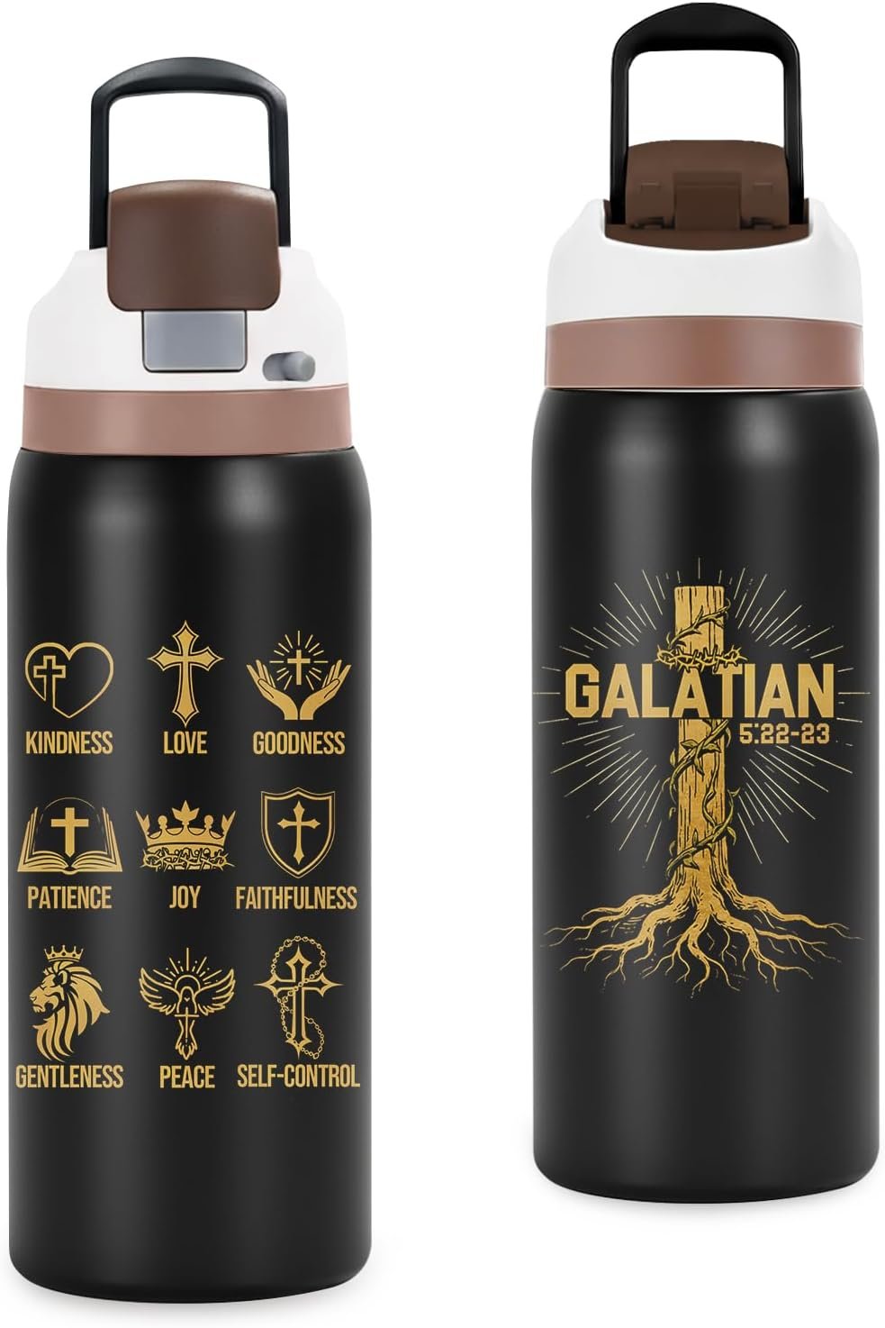 Christians 32oz Water Bottle Gifts for Women, Stainless Steel Insulated Tumbler with Handle & 2-in-1 Leak Proof Locking Lid for Outdoor Sports, Birthday Gift for Her Wife Daughter