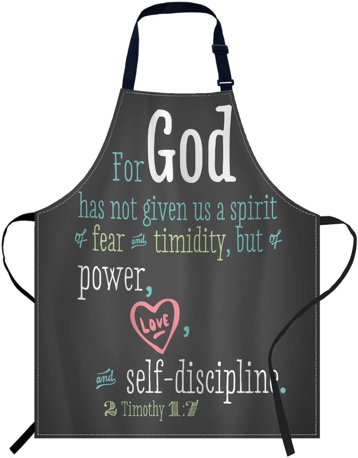 oFloral Bible Verse Christian Apron Unisex Adjustable Bib Apron, Cooking Kitchen Chef Apron, Women Men Apron for Home Kitchen, Restaurant, Coffee house