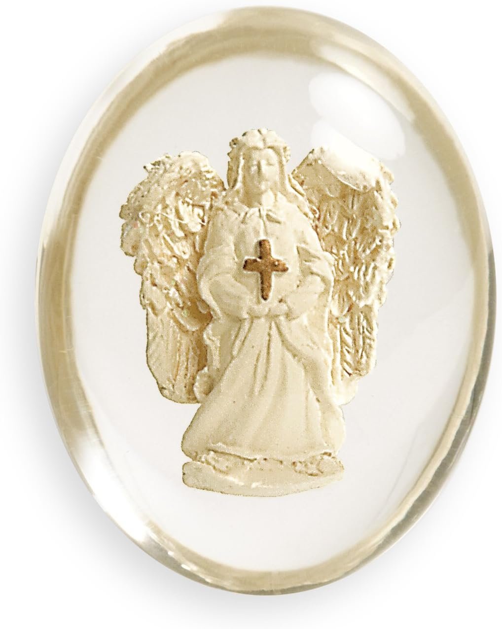Angelstar 8746 Angel with Cross Worry Stone, 1-1/2-Inch ,Ivory