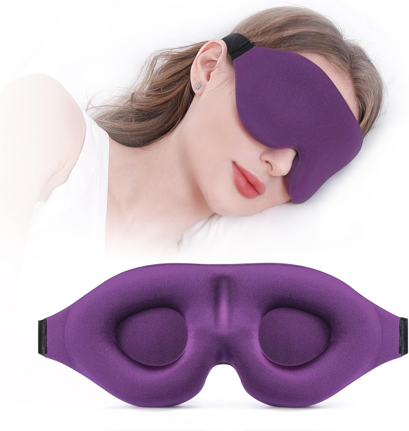 YIVIEW Sleep Mask for Side Sleeper, Light Blocking Zero Pressure Blindfold