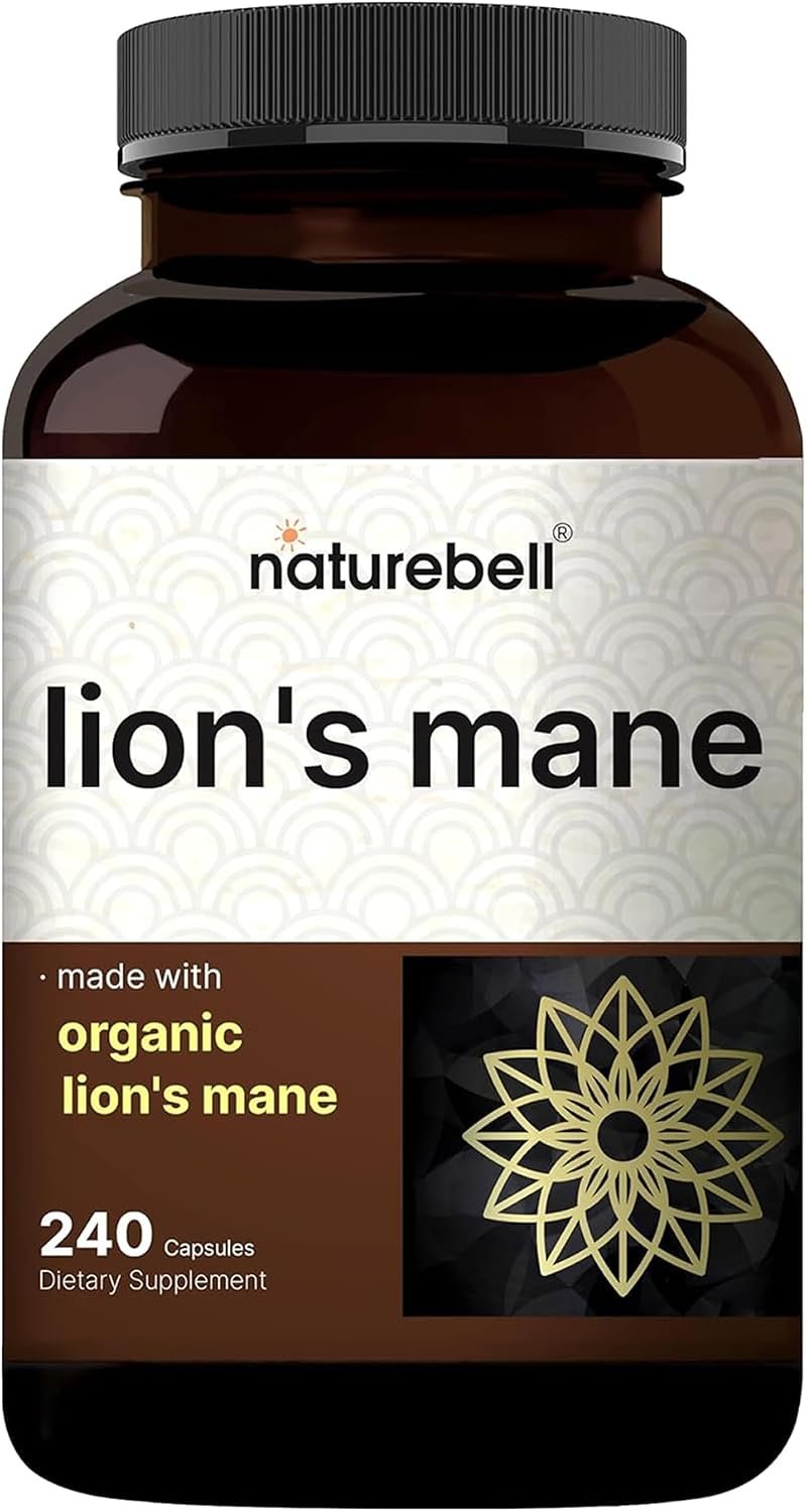 NatureBell Lion’s Mane 600mg, 240 Capsules