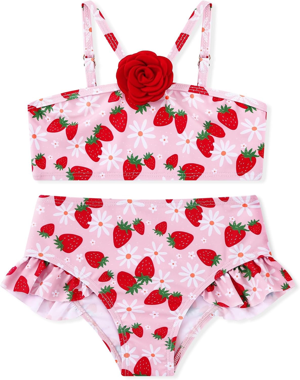 Baby Girl Infant Ruffle Swimsuit Toddler Bathing Suit 2 Piece Summer Beach Bikini Swimwear 18-24 Months 3t-5t