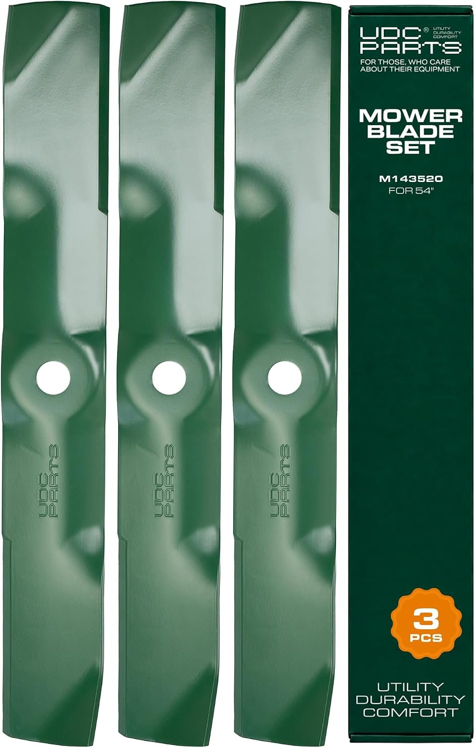 UDC Parts M143520 UC22010 Mower Blades Replacement for John Deere 54 Inch