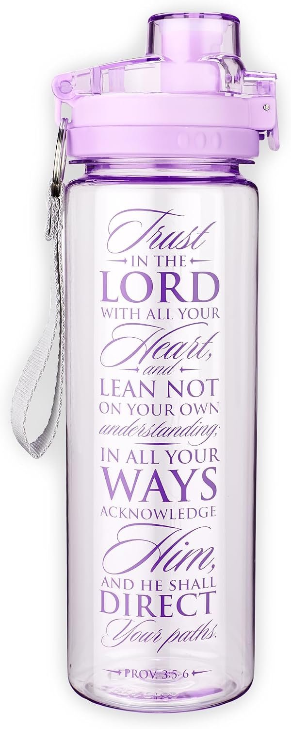 Christian Art Gifts Wide Mouth BPA-Free Reusable Plastic Sports Water Bottles