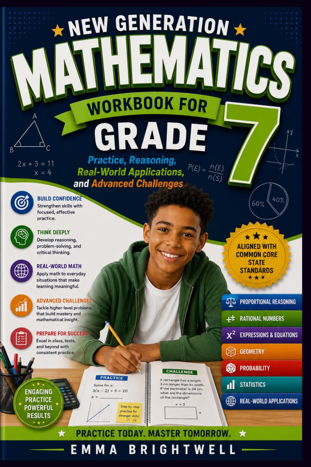 New Generation Mathematics Workbook for Grade 7: Practice, Reasoning, Real-World Applications, and Advanced Challenges
