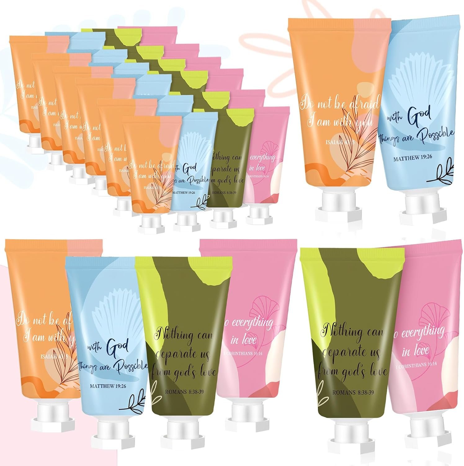 24 Pcs Christian Hand Lotion Bulk Mini Travel Bible Verse Scripture Lotion