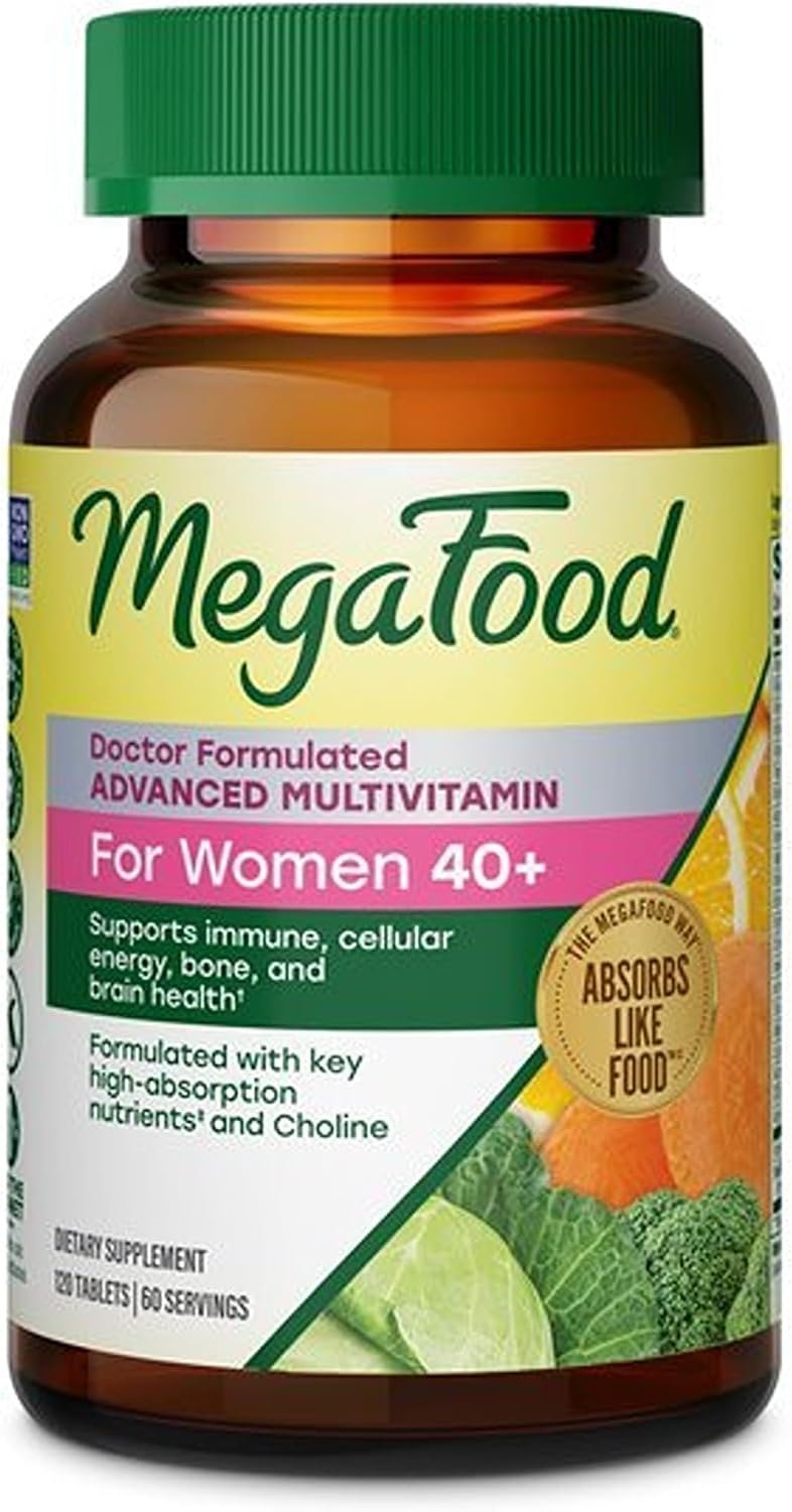 MegaFood Advanced Multivitamin for Women 40+ Doctor Formulated, 120 Tablets