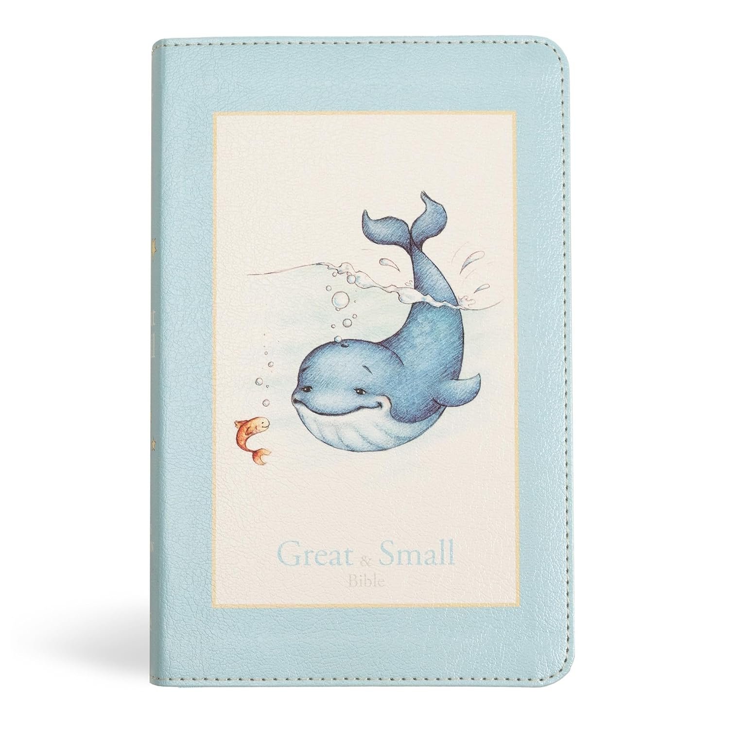 KJV Great and Small Bible, Baby Blue LeatherTouch, Red Letter, Presentation Page, Full-Color Inserts, Illustrations, Keepsake, Family Records, Easy-to-Read Bible MCM Type