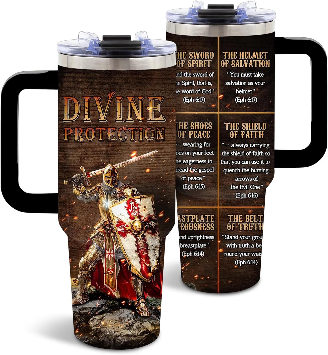 DUUV Armor of God Tumbler 40oz, Insulated Christian Cup Gift for Man Women