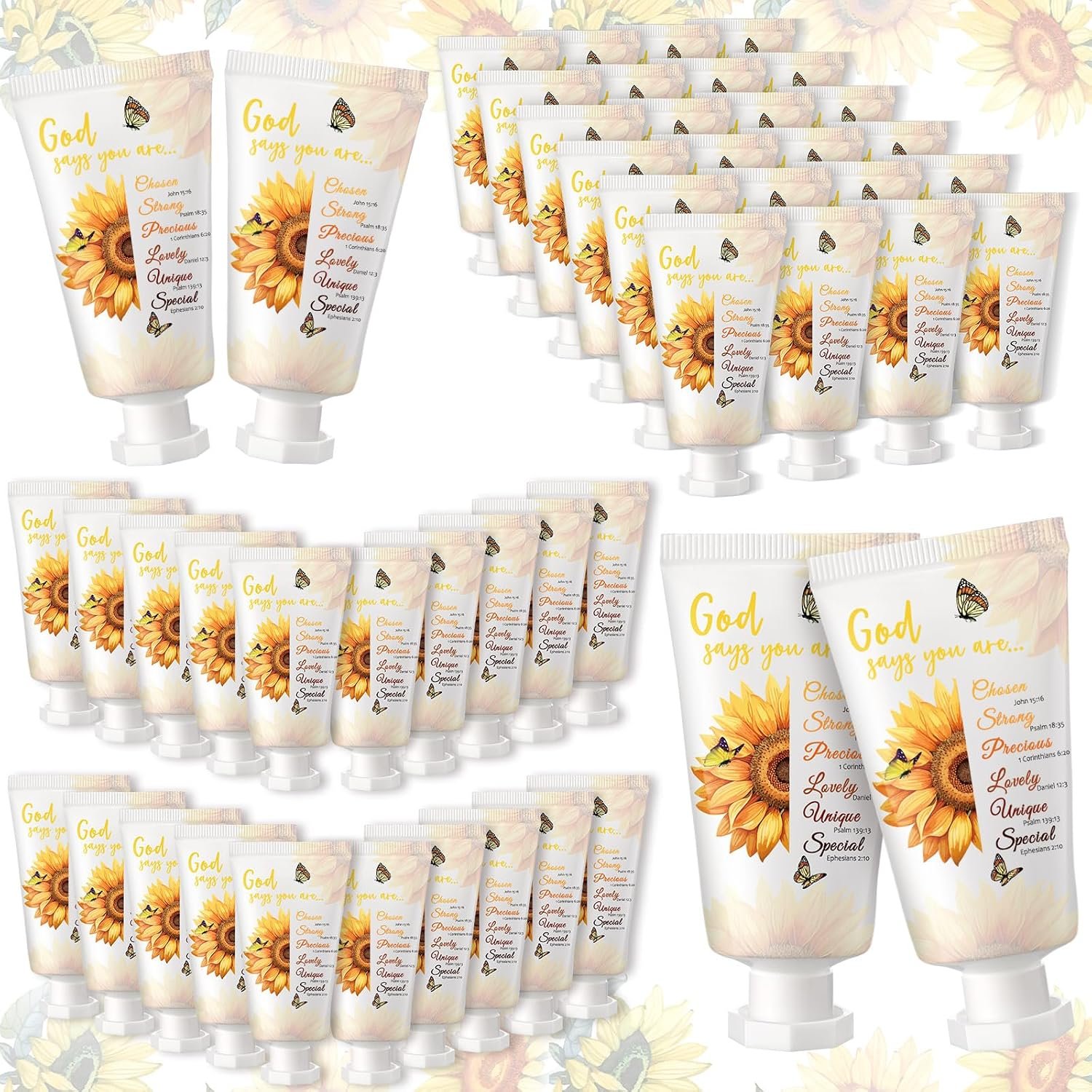 50 Pack Christian Hand Lotion Bulk Gifts for Women, Rustic
