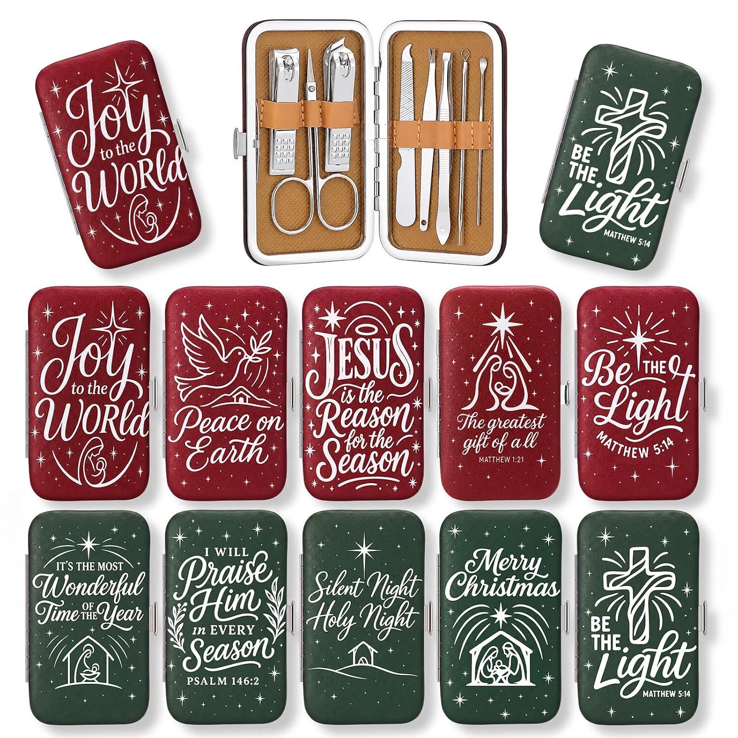 10 Pcs Christmas Manicure Gift Set Christian Nail Clippers Bulk