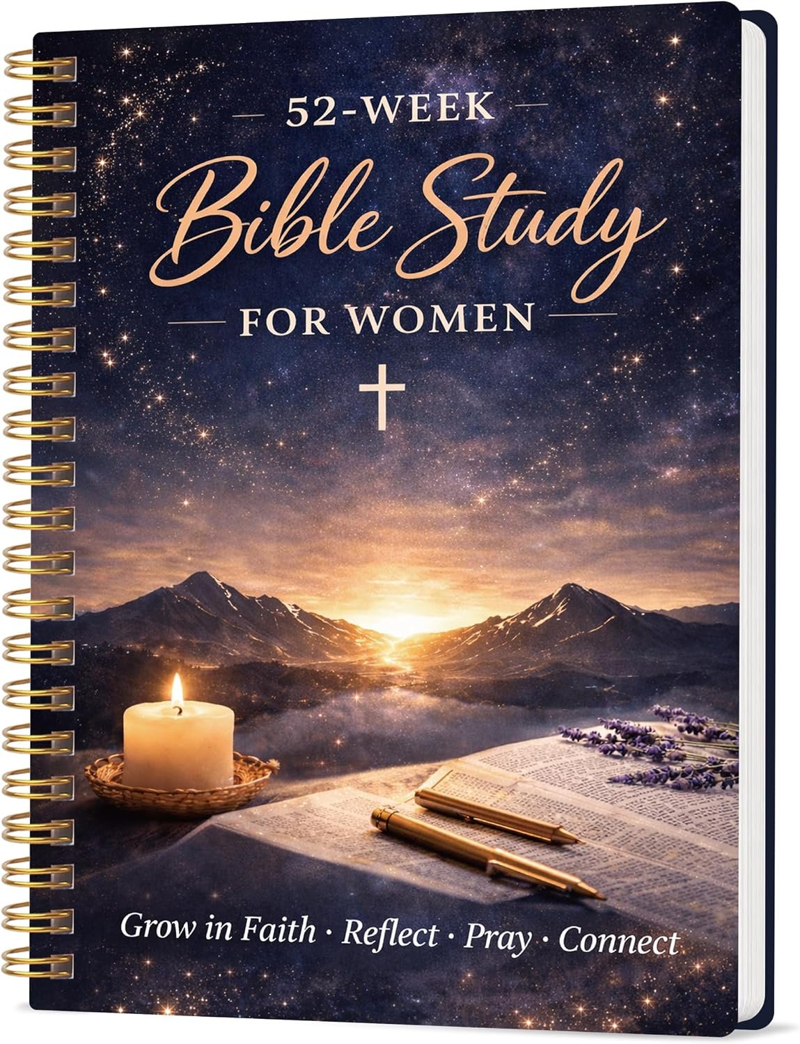 meDolove Bible Study Journal Spiral Christian Book for Women,5.4″ × 8″