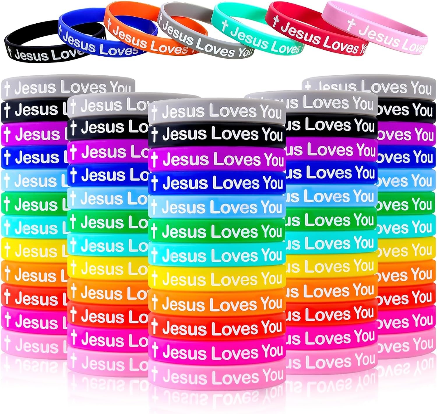Jesus Loves You Silicone Wristbands Christian Scripture