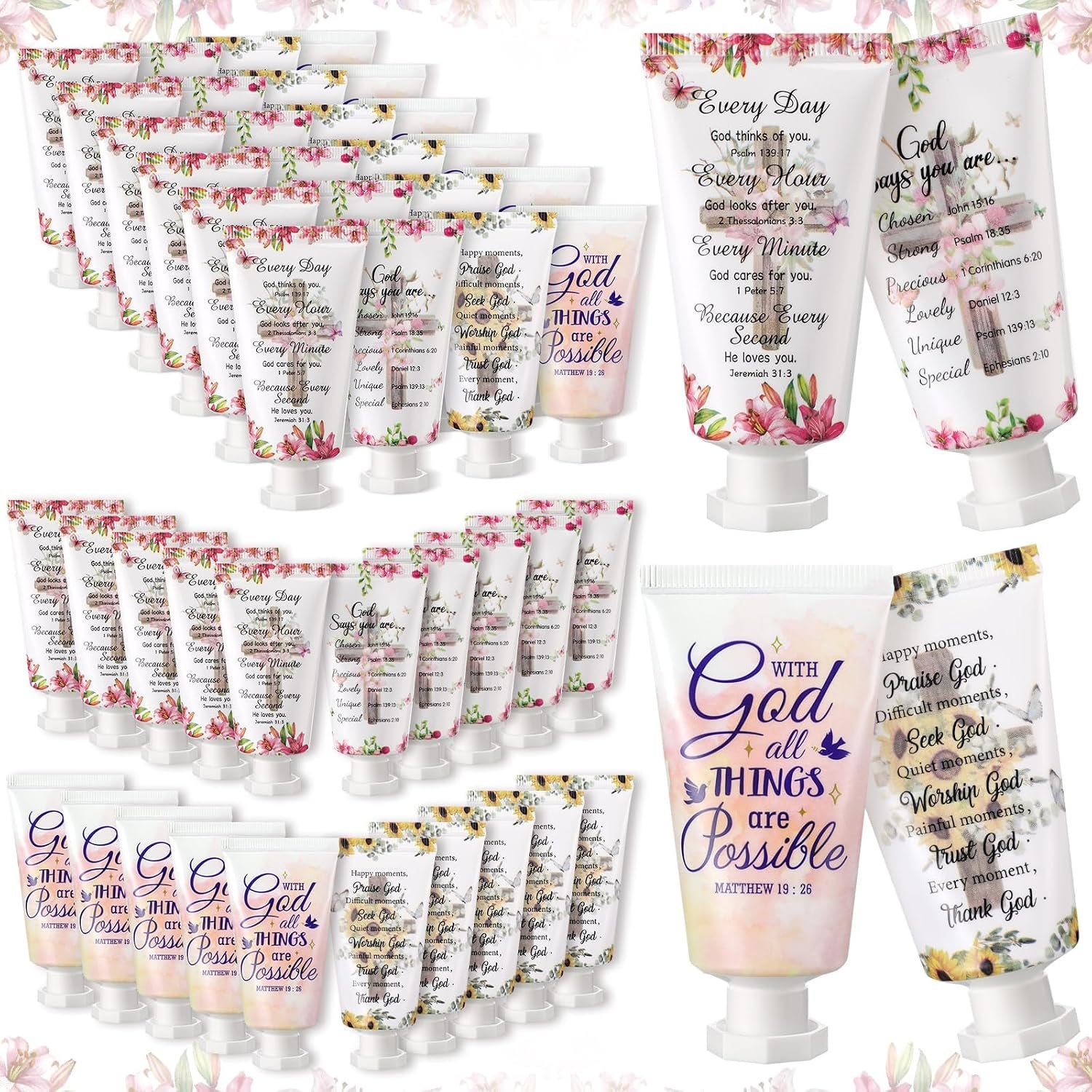 100 Pcs Christian Hand Cream Bulk Gifts for Women, Cross Style