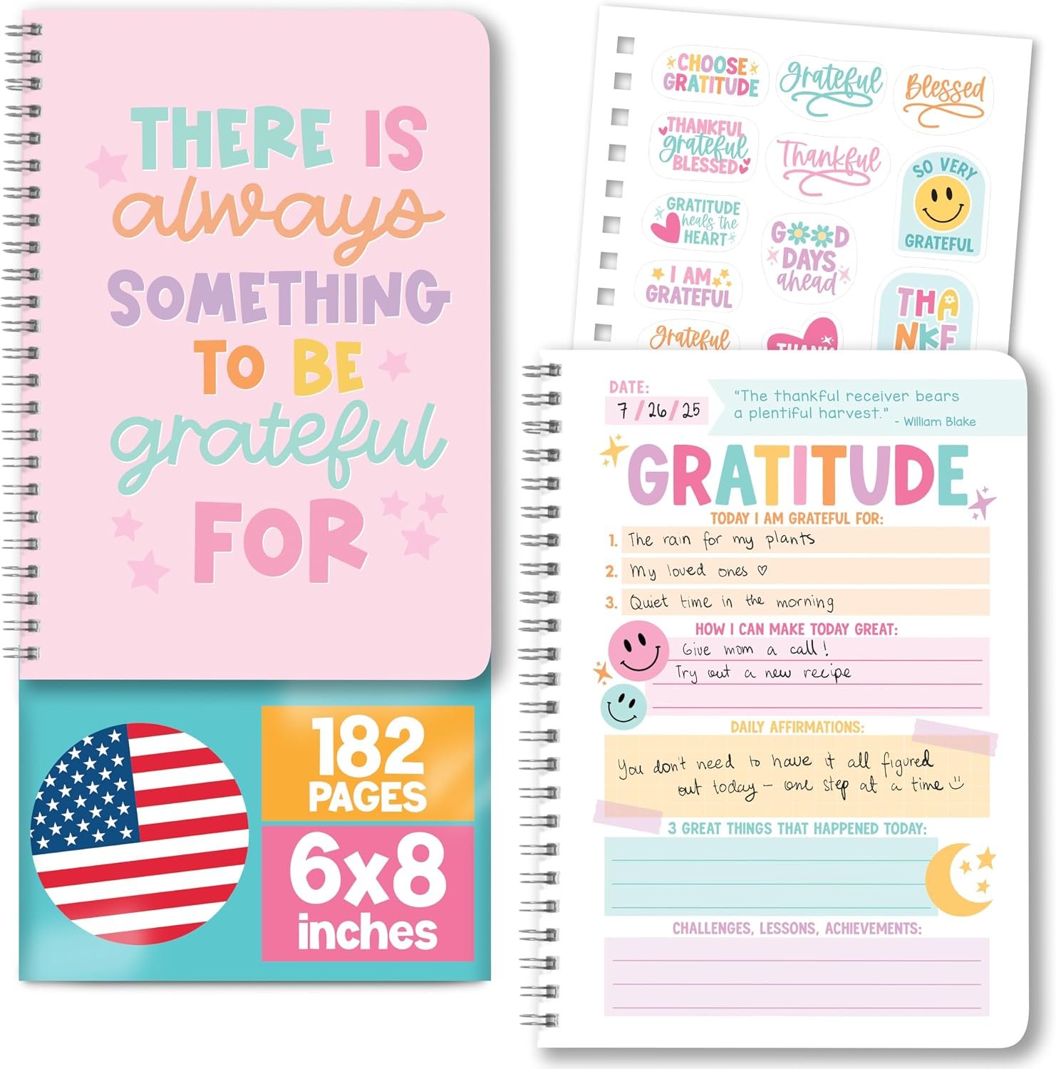 Hadley Designs Daily Gratitude Journal for Women with Prompts