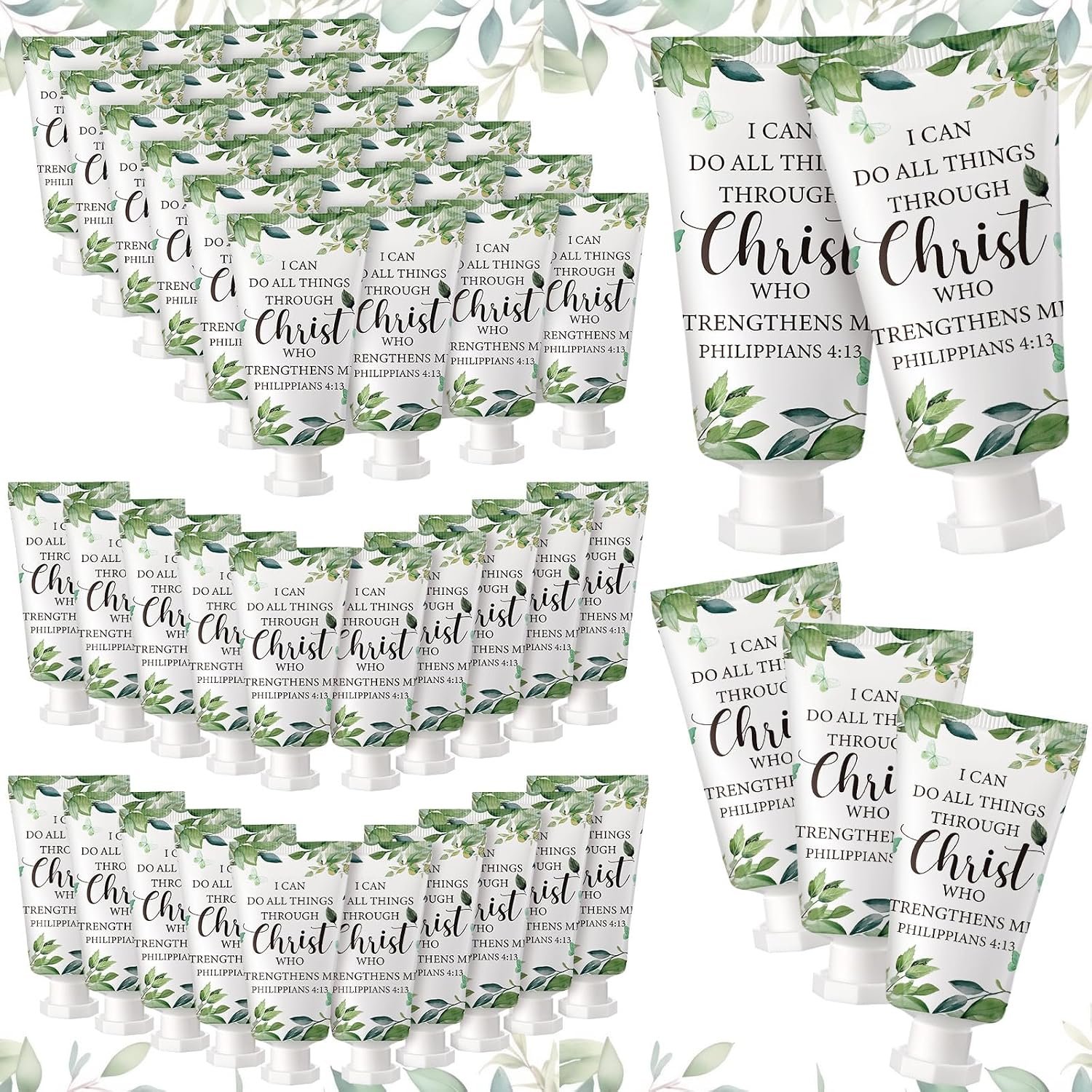 50 Pack Christian Hand Lotion Bulk Gifts for Women, Greenery
