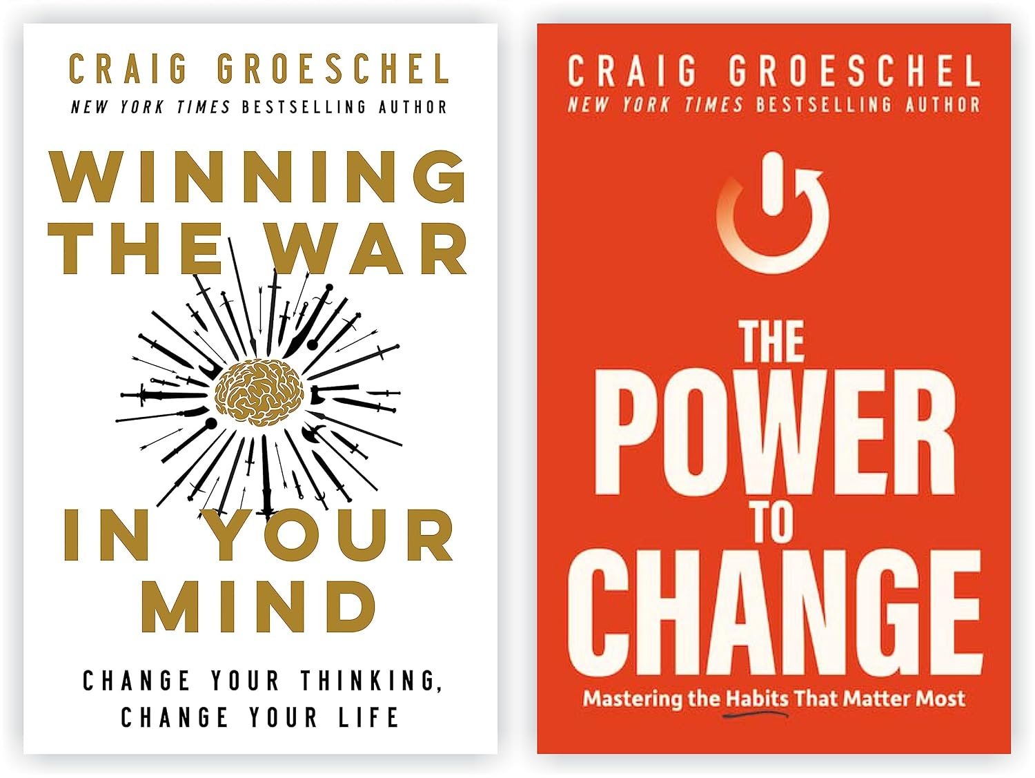 By Craig Groeschel 2 Books Collection Set: Winning the War in Your Mind: Change Your Thinking, Change Your Life & The Power to Change: Mastering the Habits That Matter Most