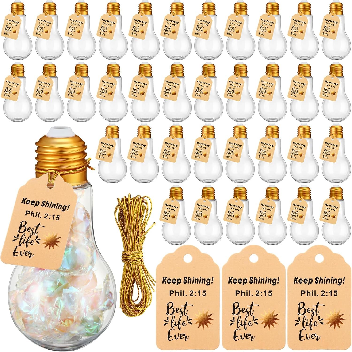 36 Pack Halloween Light Bulb Candy Containers Fillable Ornaments
