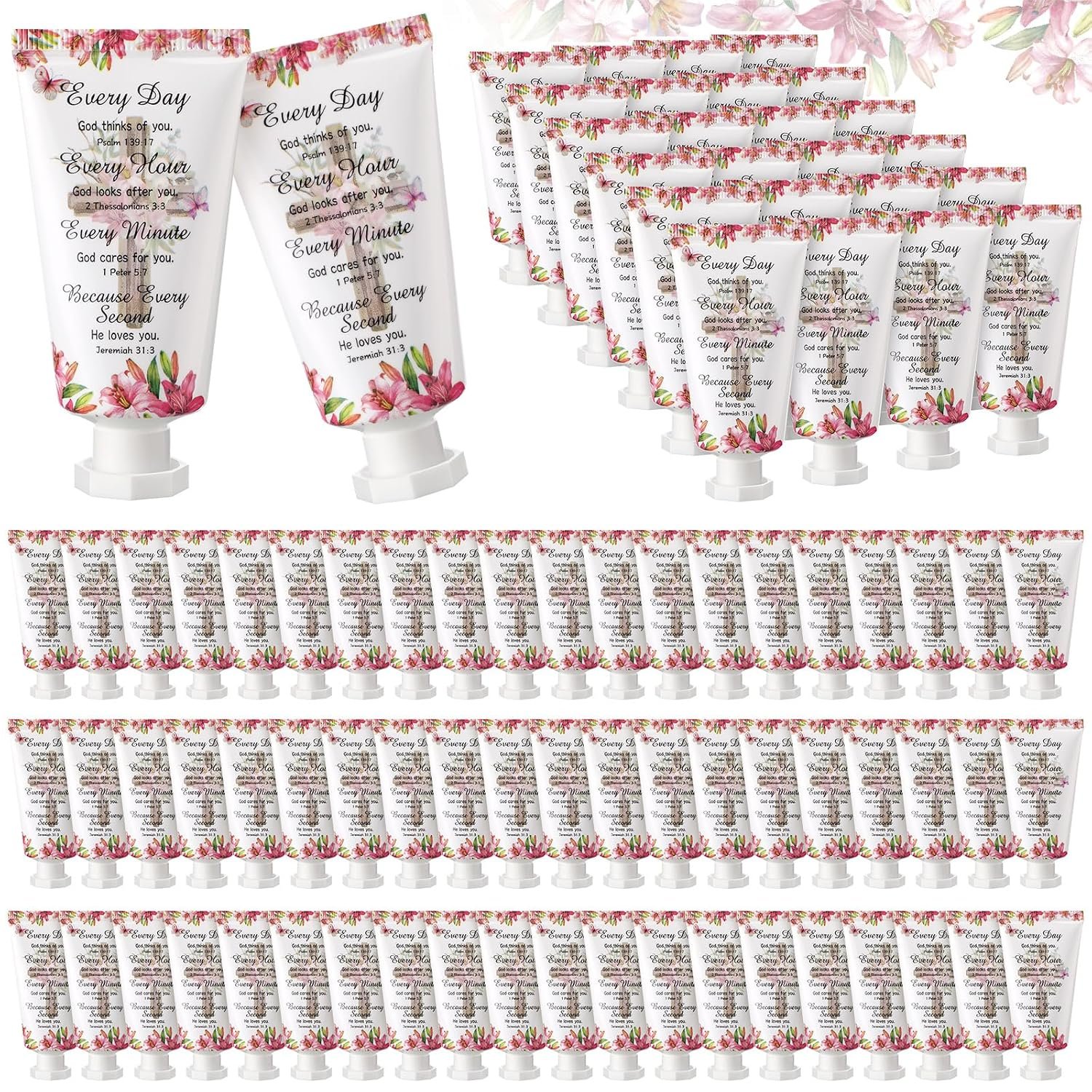 50 Pack Christian Hand Lotion Bulk Gifts for Women, Fresh